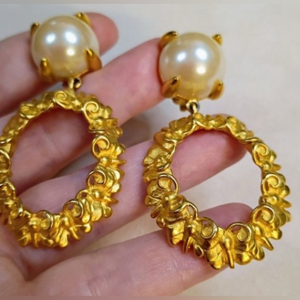 RARE Givenchy Vintage Butterfly Dangle Clip-on Earrings